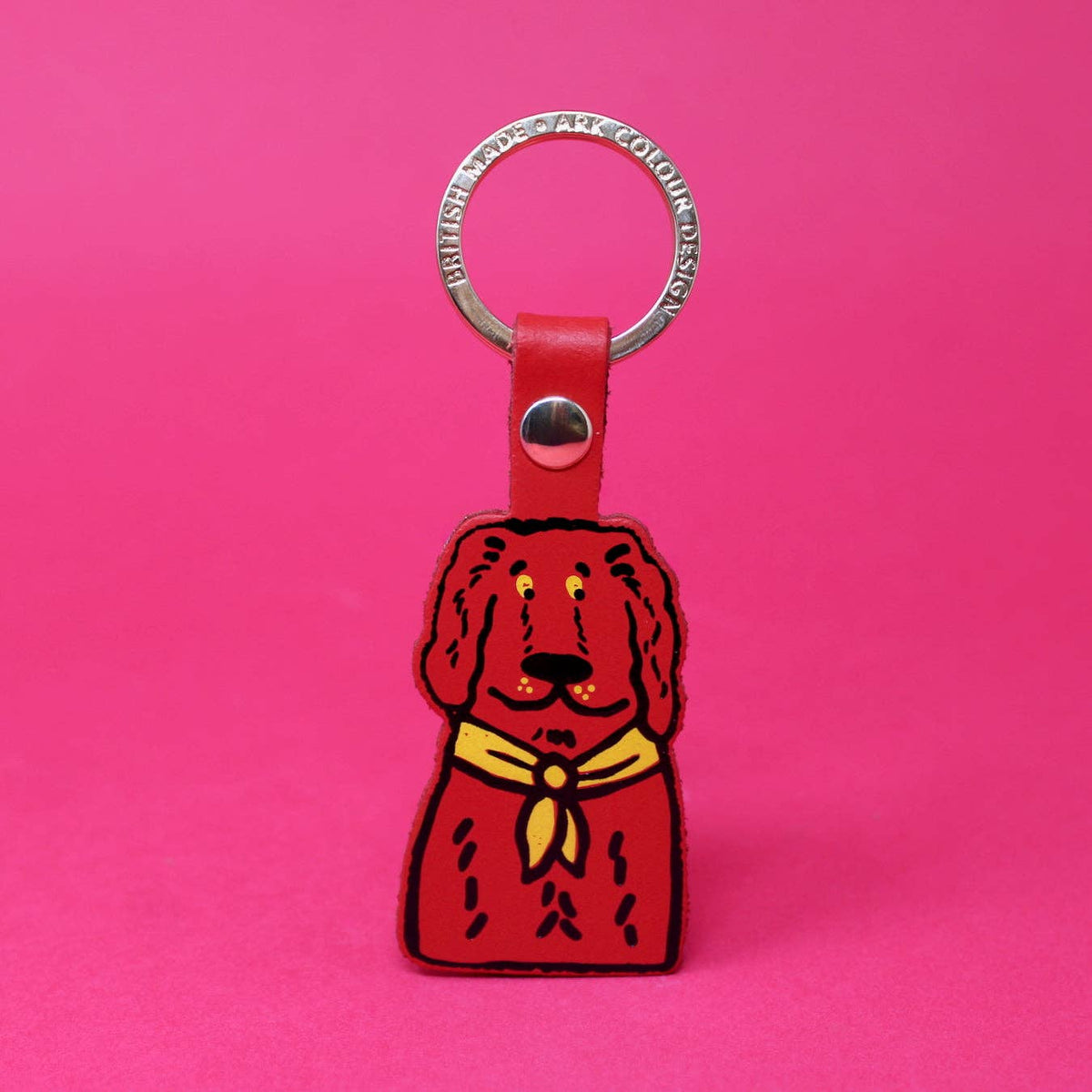 Spaniel genuine leather key ring packaging