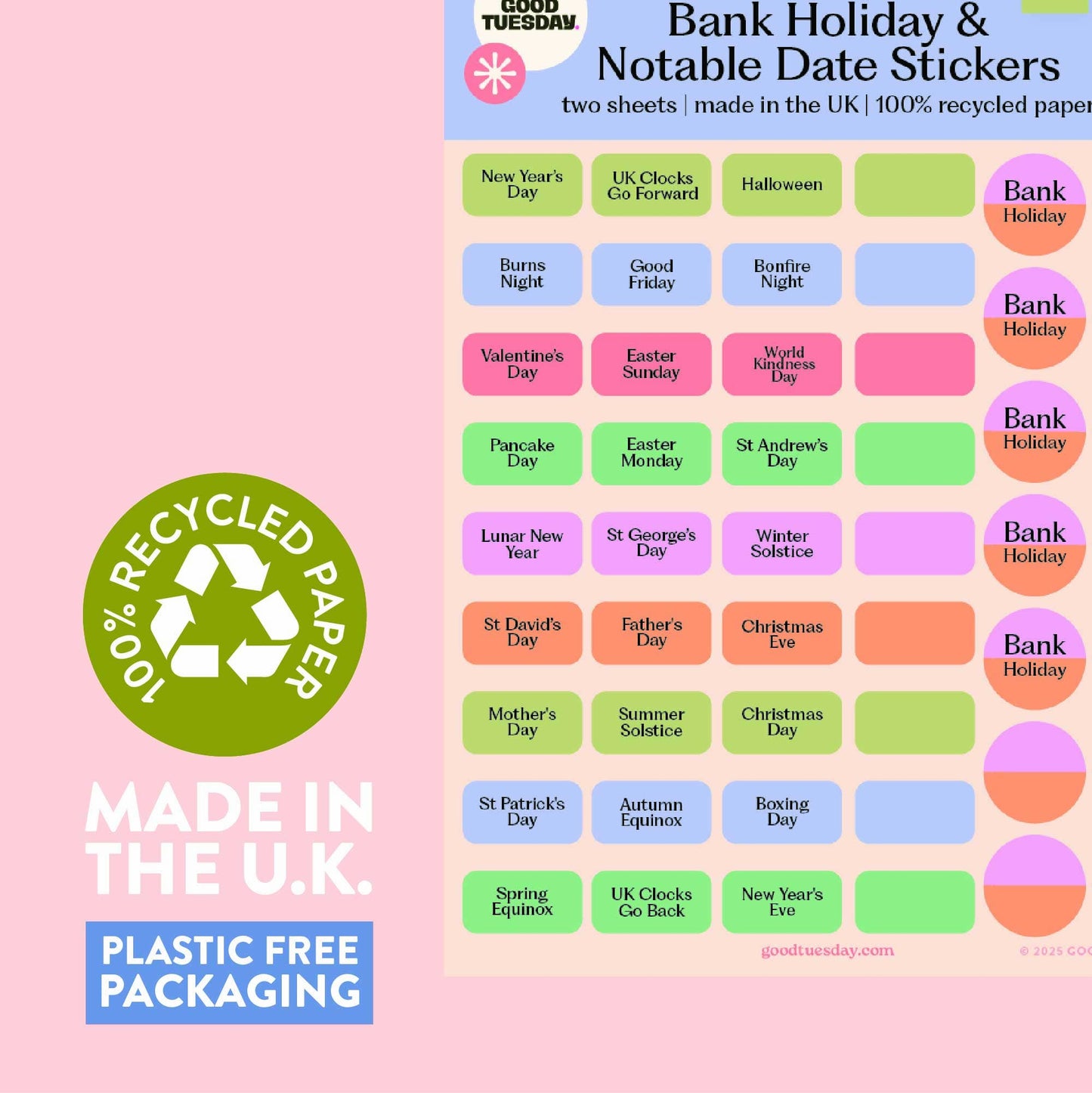 Forget Me Not and Green eco-conscious planner stickers