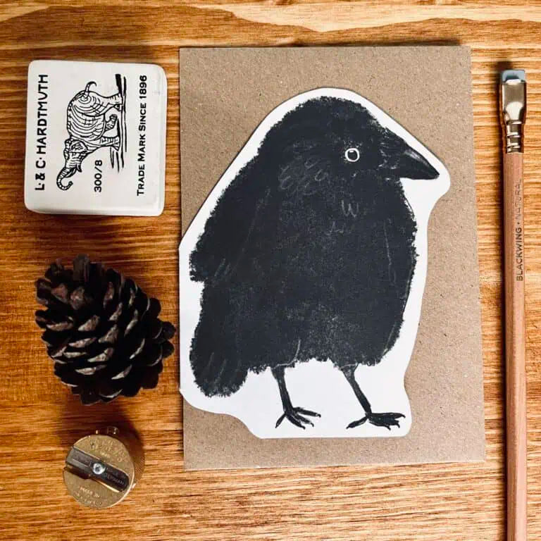 Eco-friendly Jackdaw Bird Card made from 100% recycled card