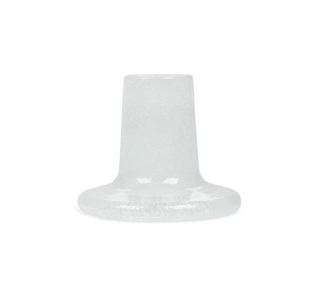 Recycled bubble glass candleholder with a glossy coloured finish, handcrafted for British Colour Standard with subtle variations for a one-of-a-kind design