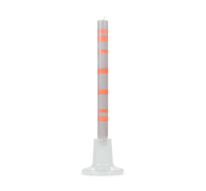 Recycled bubble glass candleholder with a glossy coloured finish, handcrafted for British Colour Standard with subtle variations for a one-of-a-kind design