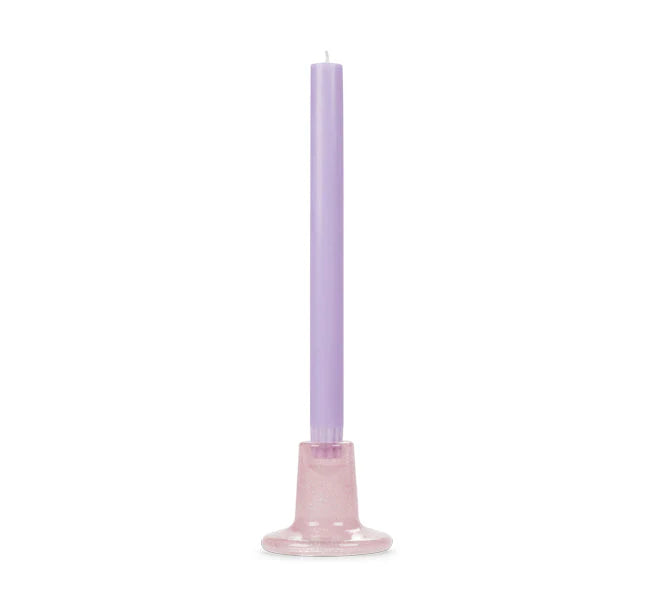 Recycled bubble glass candleholder with a glossy coloured finish, handcrafted for British Colour Standard with subtle variations for a one-of-a-kind design