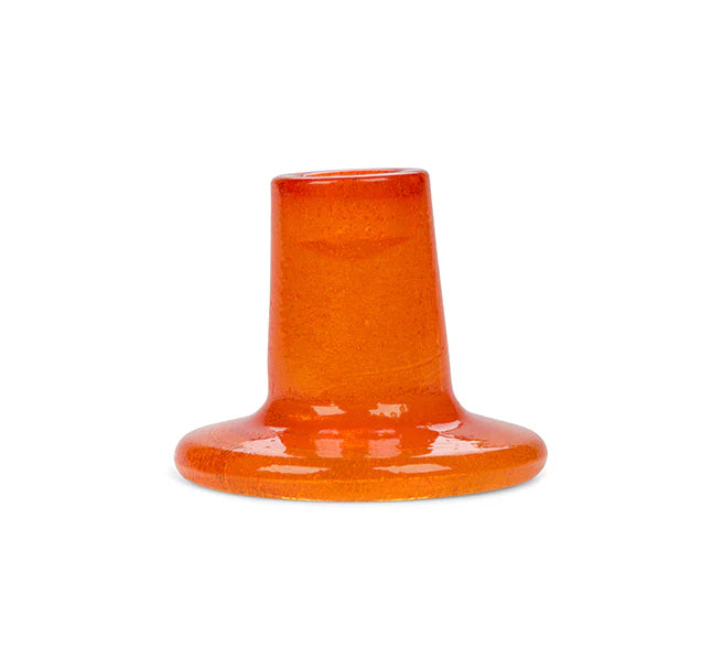 Recycled bubble glass candleholder with a glossy coloured finish, handcrafted for British Colour Standard with subtle variations for a one-of-a-kind design