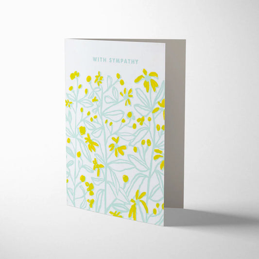 Egg Press Floral Sympathy Card with Kraft Envelope