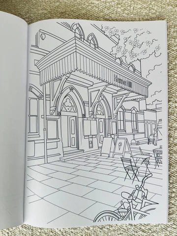 Herne Hill London Colouring Book cover featuring local landmarks