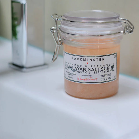 Lavender & Patchouli - Himalayan Body Salt Scrub Jar 250ml