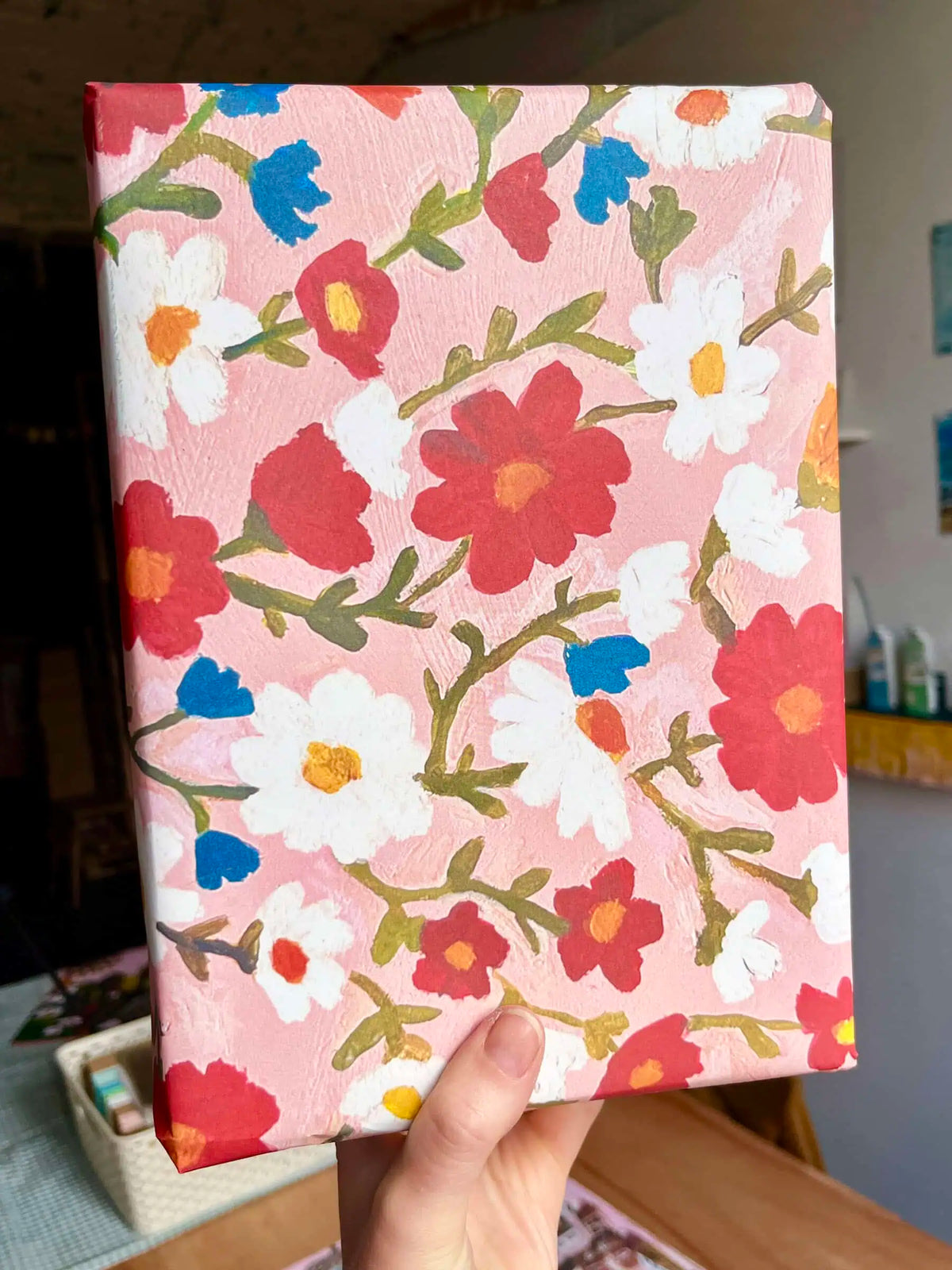 Flowers Eco Gift Wrap - Single Sheet - Recycled Paper | UK Made | Laura Skilbeck