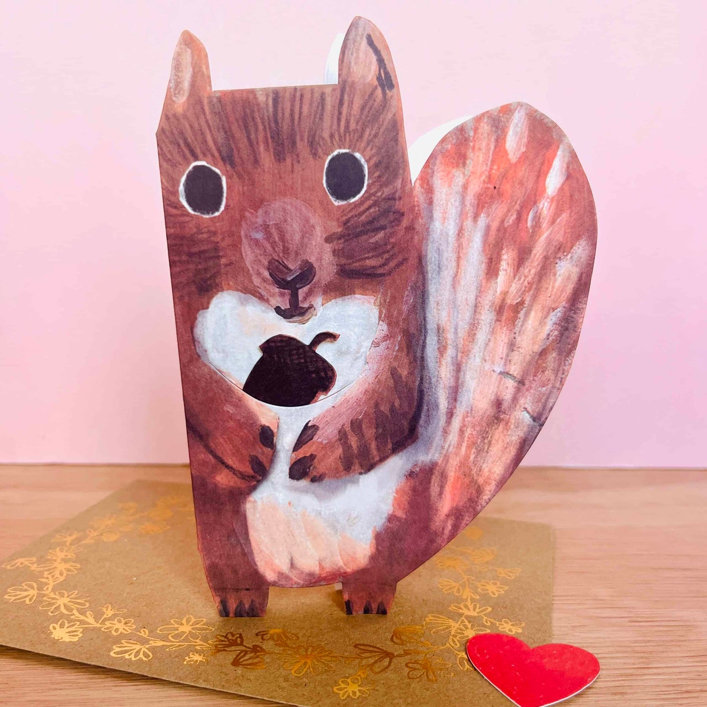 Recycled squirrel card by Laura Skillbeck handmade in England