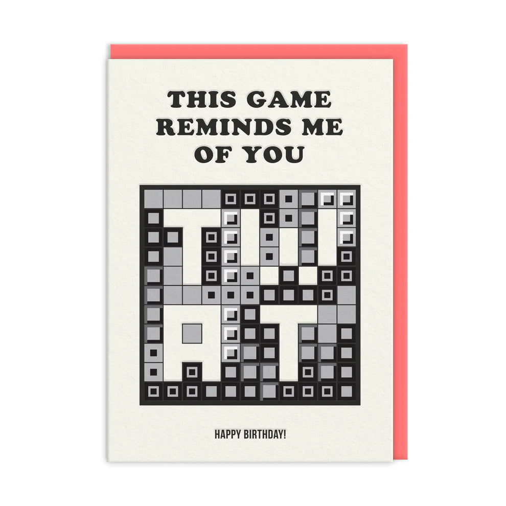 Humorous Tetris Birthday Card by Ohh Deer, sustainably sourced A6
