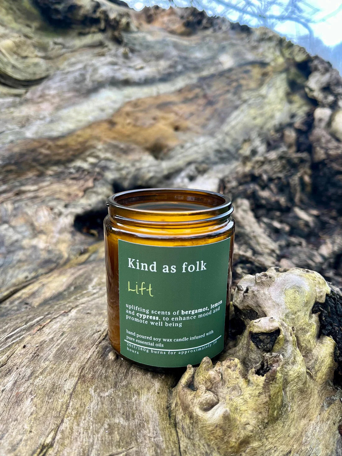Eco-friendly Lift Soy Candle by Kind As Folk for stress relief