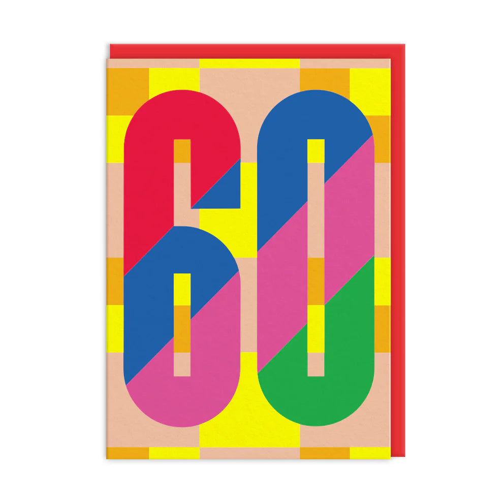 Vibrant 60th Birthday Card by Tim Sanders, UK Made