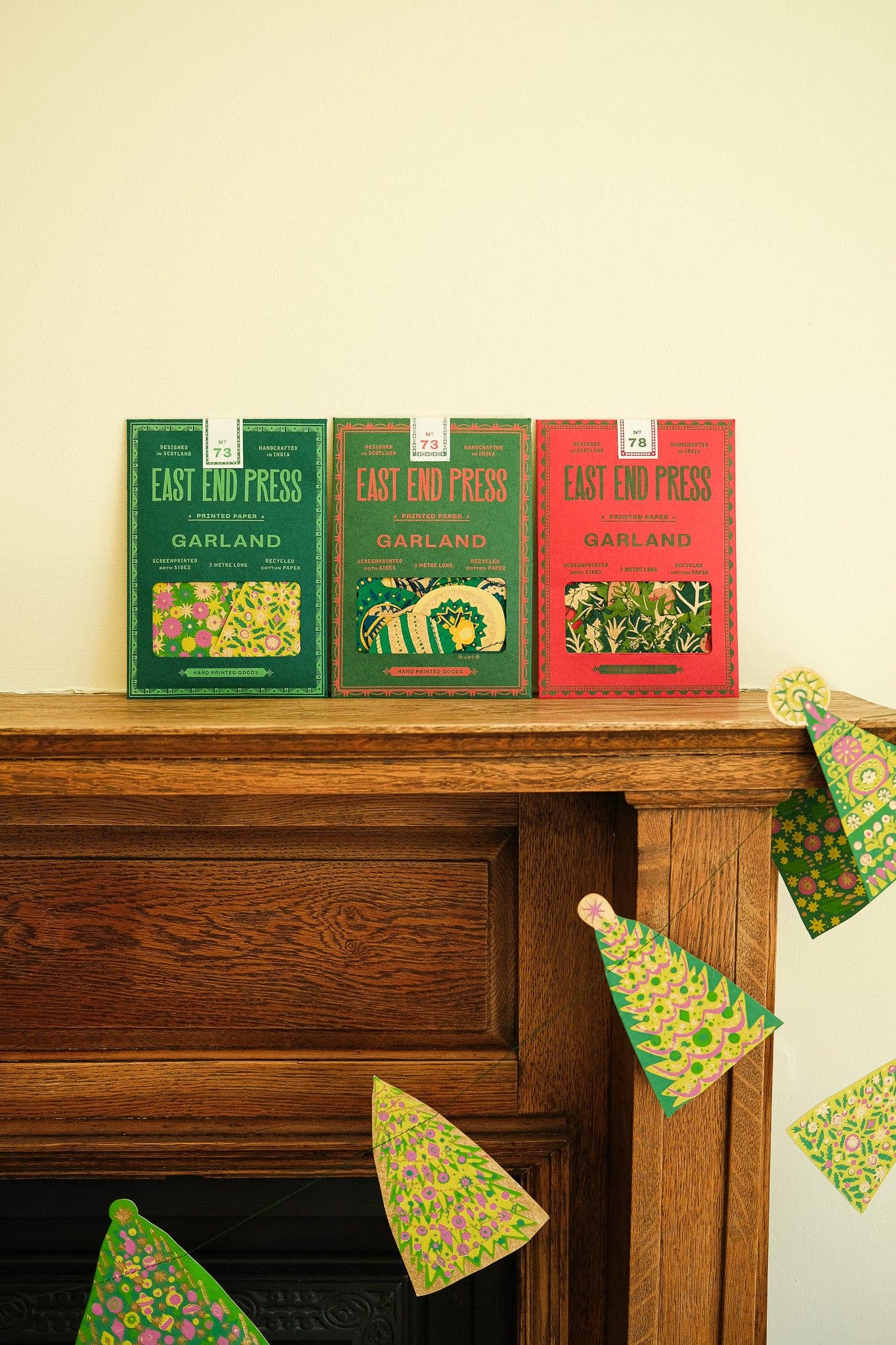 Midcentury Trees Sewn Garland, a vibrant addition to Christmas