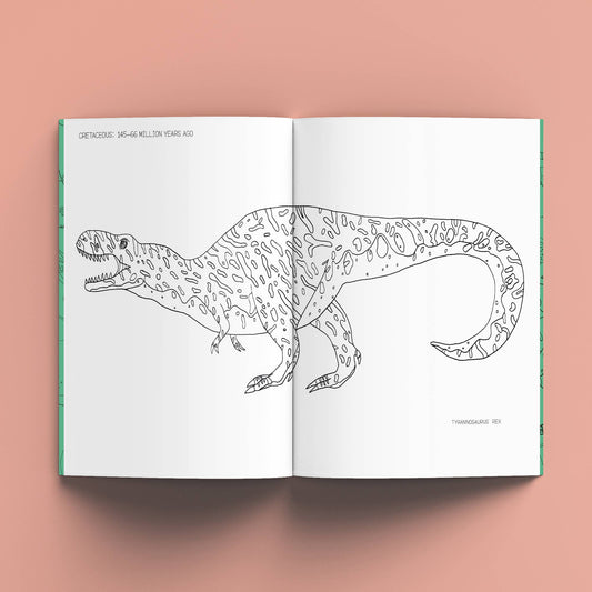 Close-up of The Natural History Colouring Book cover, showcasing detailed animal drawings.