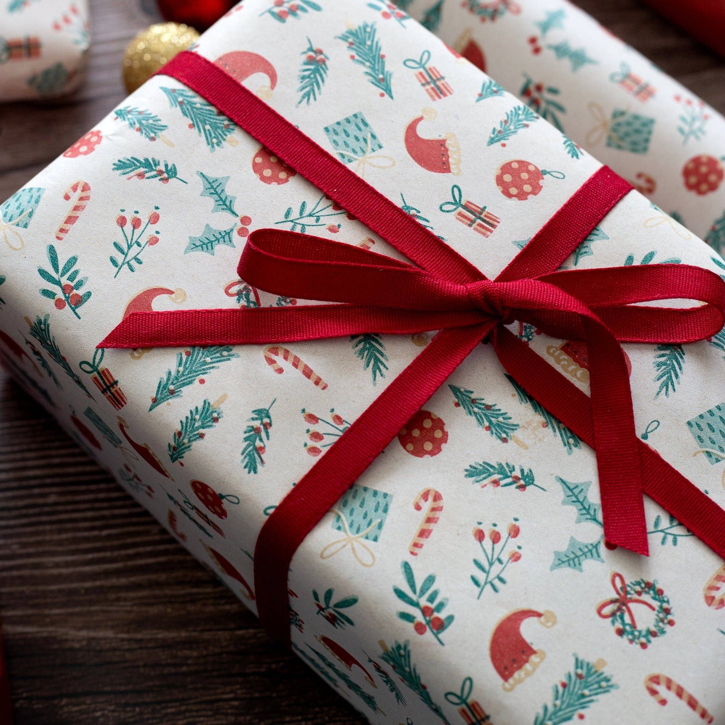 Red Biodegradable Ribbon 9mm x 5m reel made from compostable Tencel plant fibres, sustainable gift wrapping ribbon.