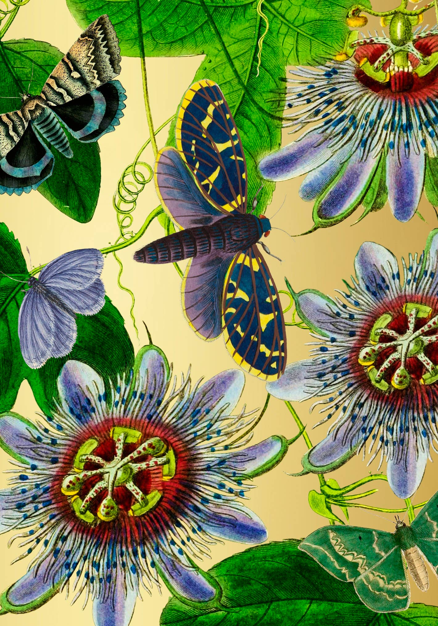 Sustainably sourced gold foil botanical card with ivory envelope