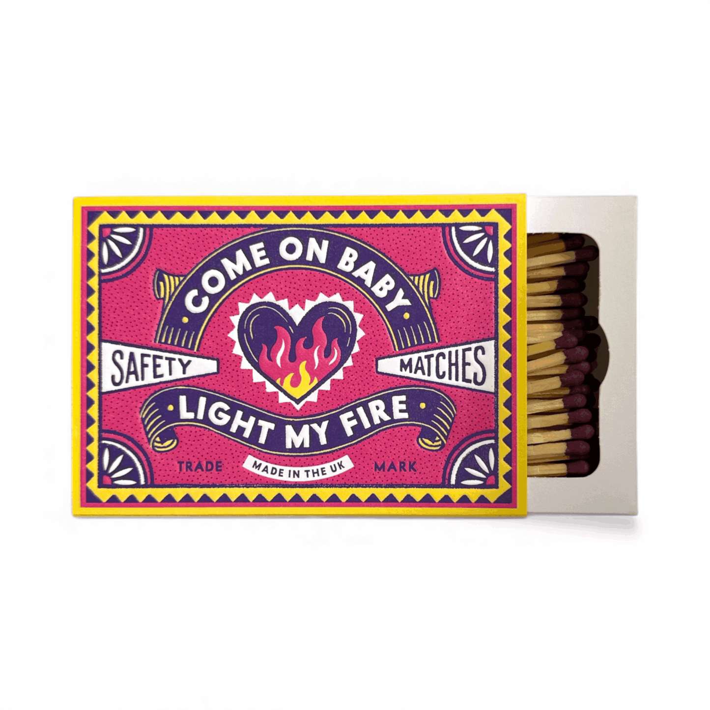 Luxury extra long safety matches in a stylish decorative matchbox