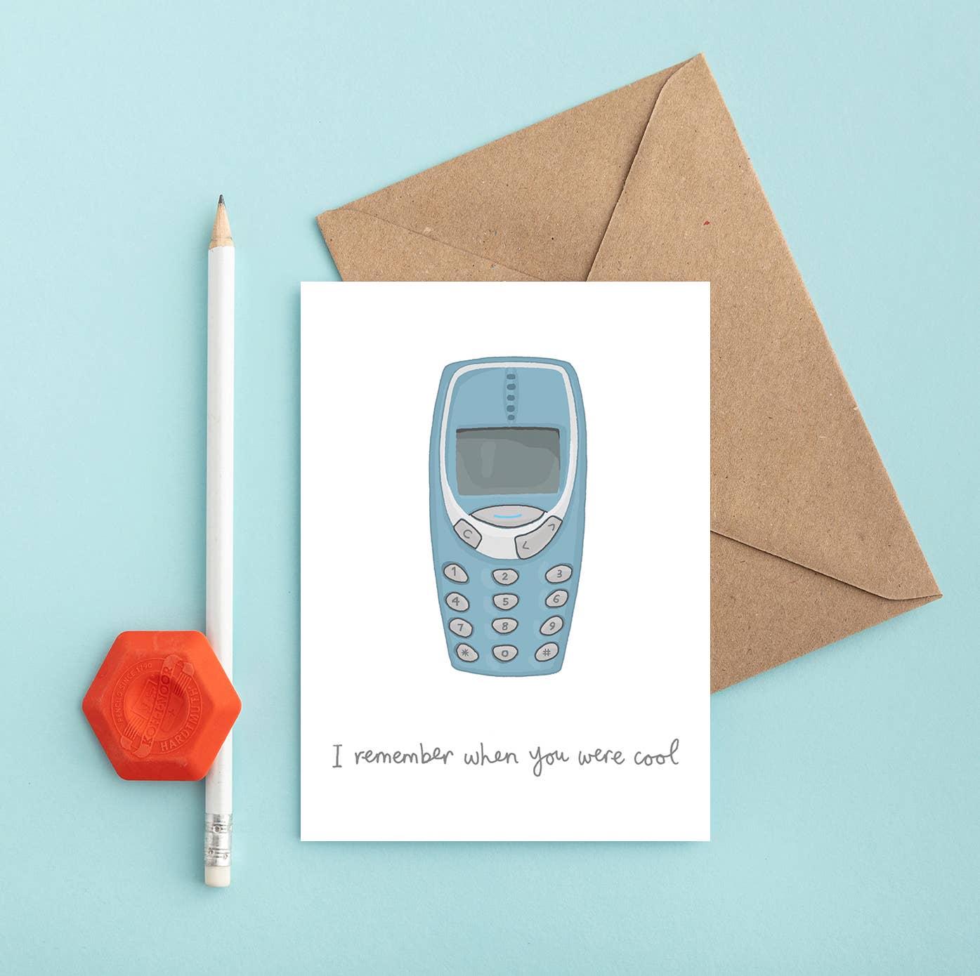 Nokia 3310 Funny Birthday Card displayed