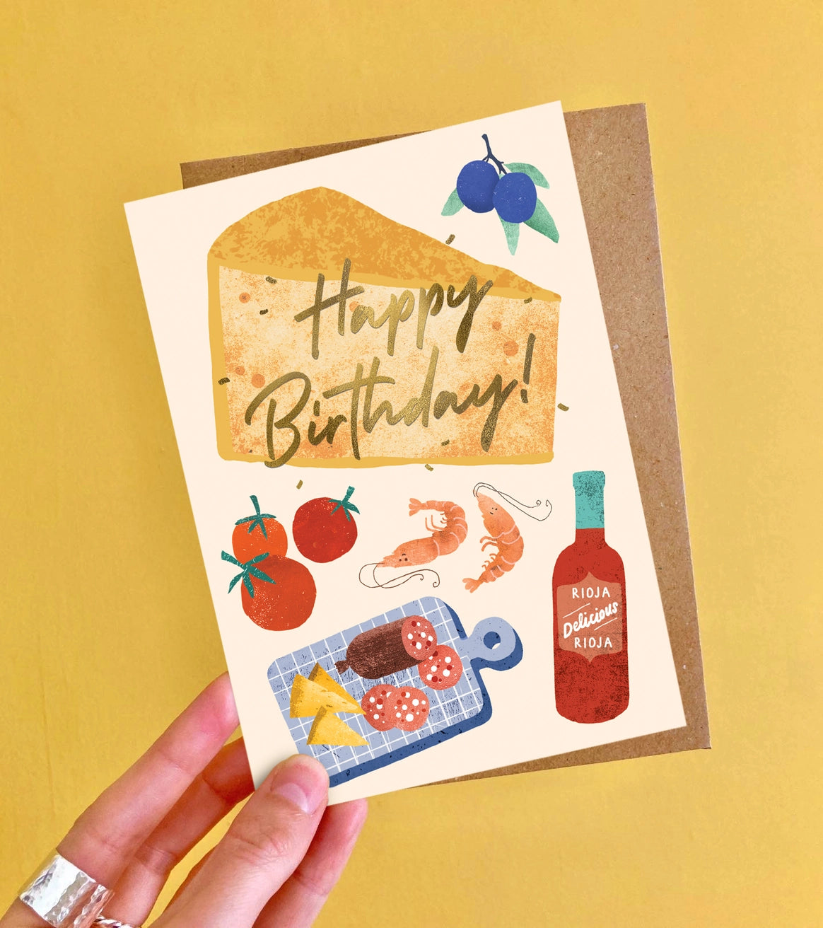 Emily Nash tapas card with recycled kraft envelope