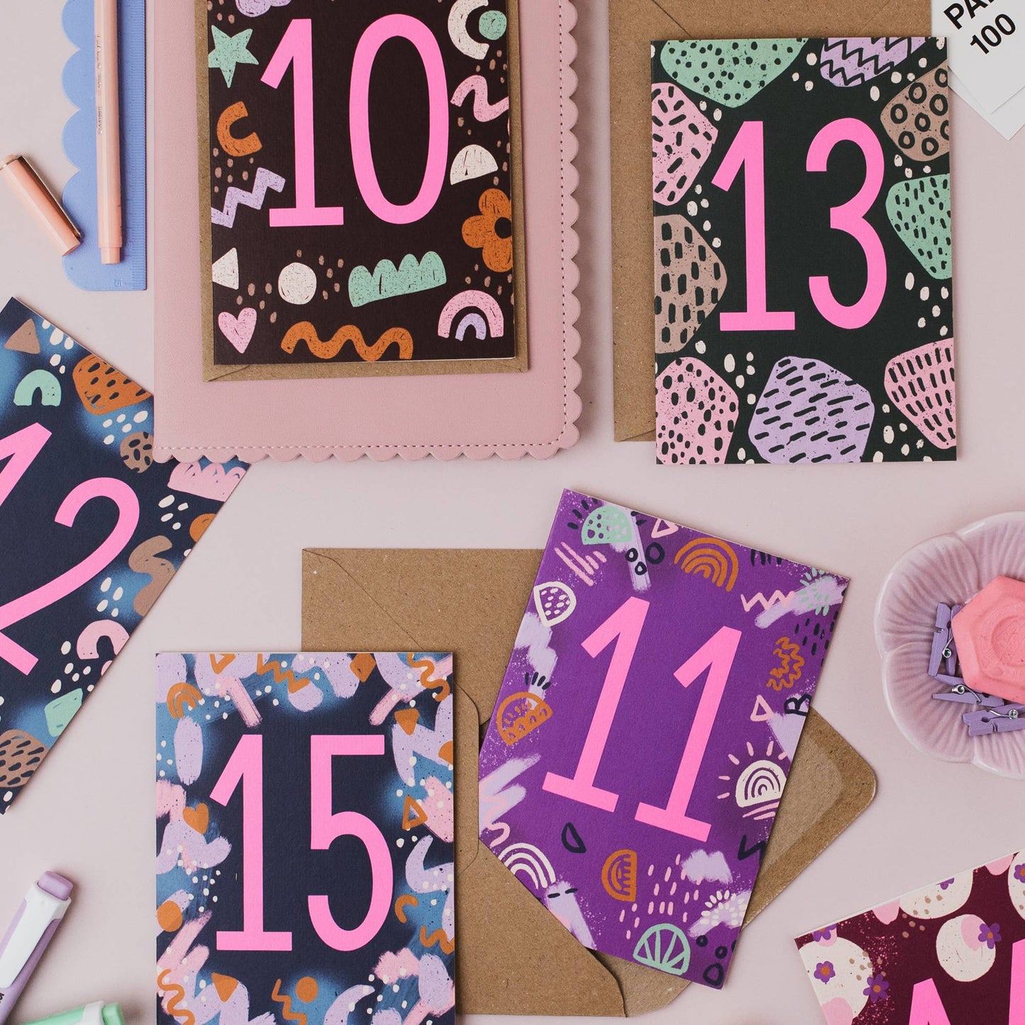 Teen Neon Age 13 Birthday Card