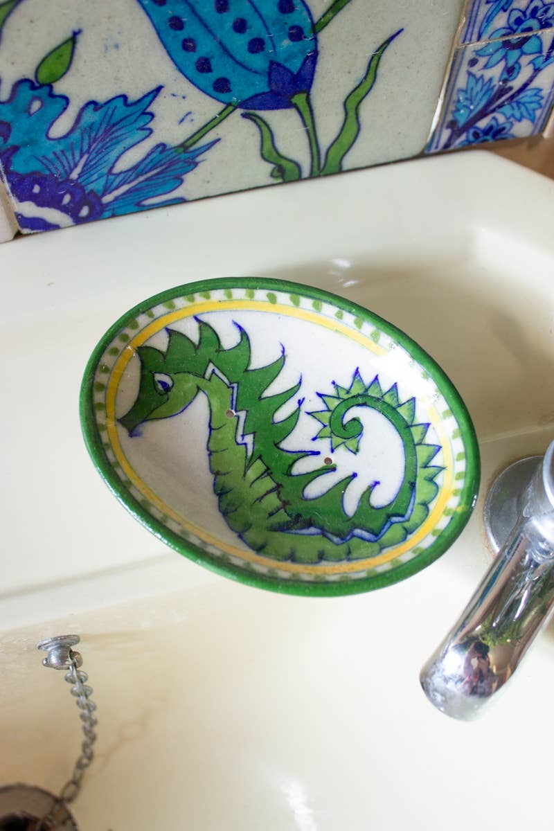 Hand Painted Indian Ceramics - Soap Dish