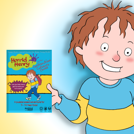Horrid Henry Confiscation Cupboard Chaos puzzle game, plastic-free, fully recyclable materials