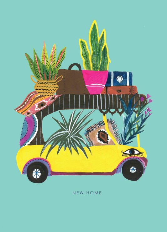 Tuk Tuk New Home greetings card, 5x7 inches, with recycled kraft envelope
