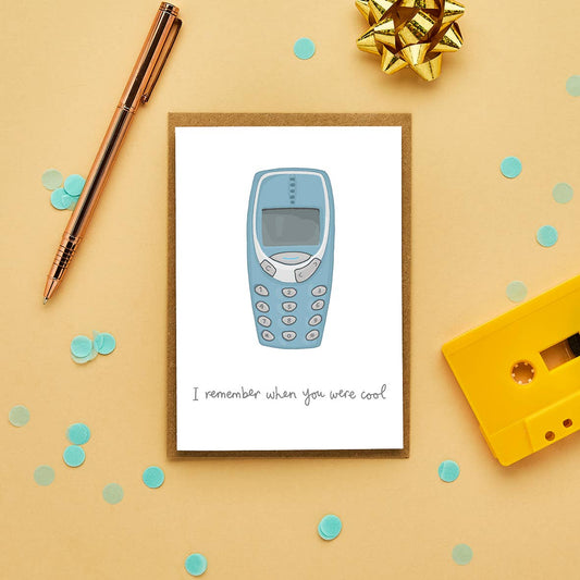 Nokia 3310 Birthday Card open, showing blank inside