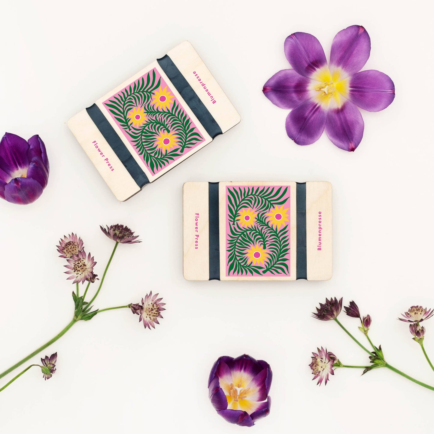 Handmade Studio Wald Teasel flower press, compact 12x8cm, perfect for pressing botanical specimens.