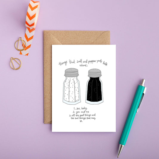 Salt n Pepa funny greeting card supplied with a brown Kraft envelope