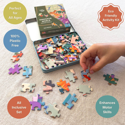 Prehistoric dinosaur jigsaw puzzle design for children