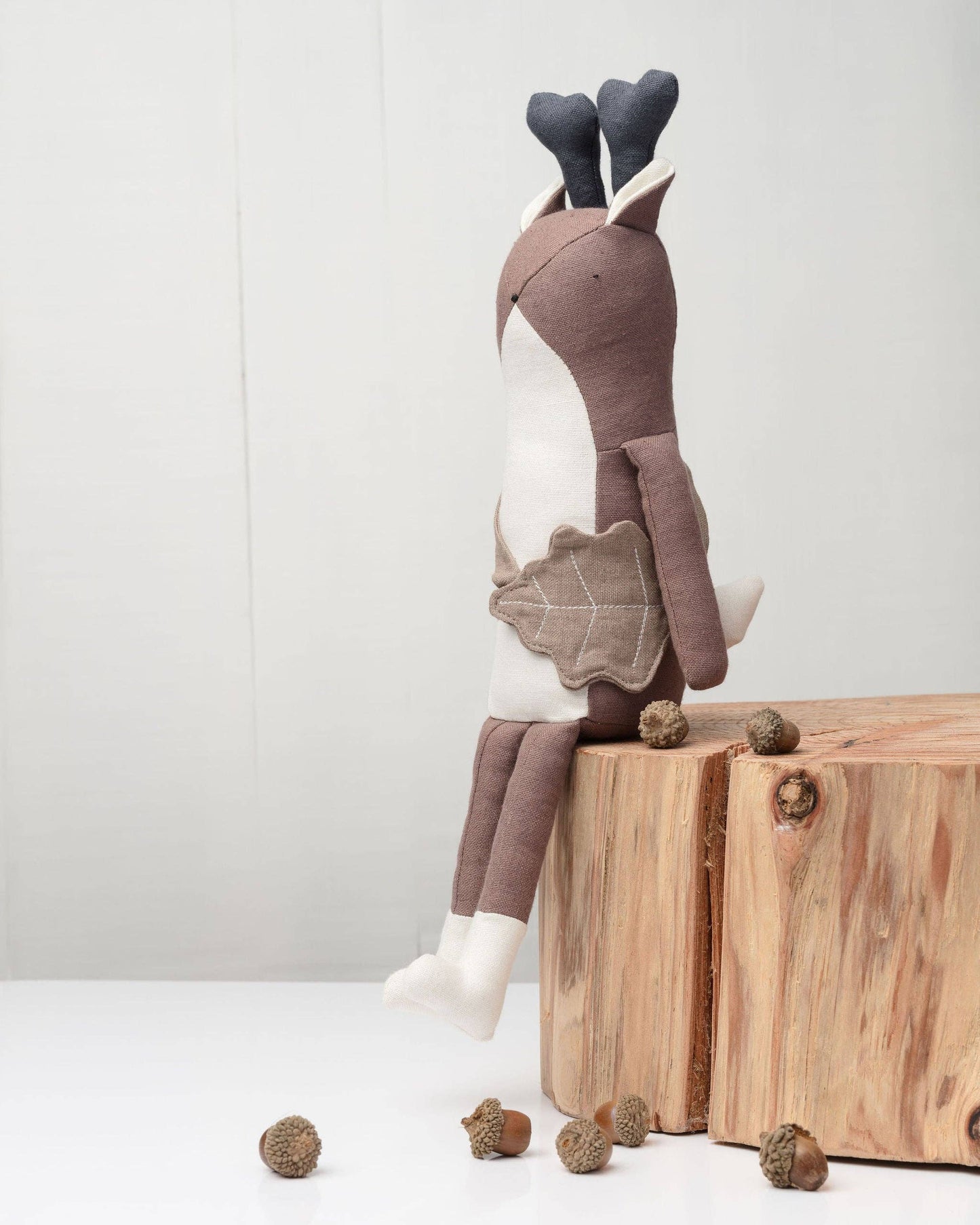 Donald The Deer soft toy by Mr Pickles in cotton and linen with recycled polyester filling.