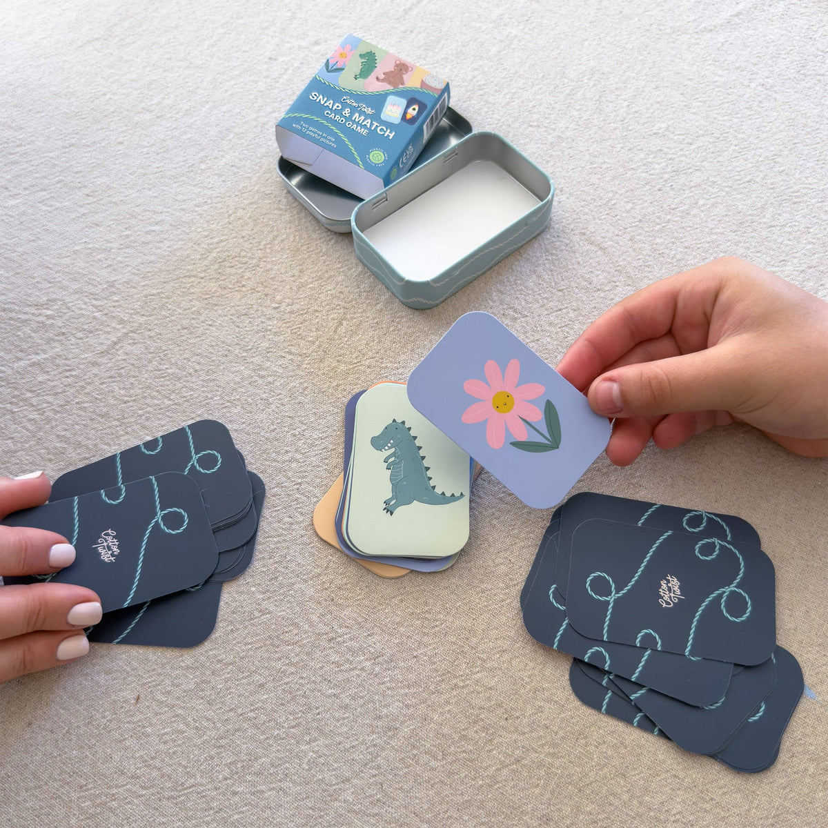 Eco-conscious gift idea Cotton Twist card game tin