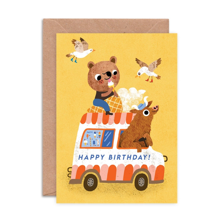 Join the birthday bash with this multipack featuring vibrant animal illustrations, cruising to the celebration in style!
Pack of 6 Illustrated greeting card by Emily Nash Illustration, presented in a cardboard box.