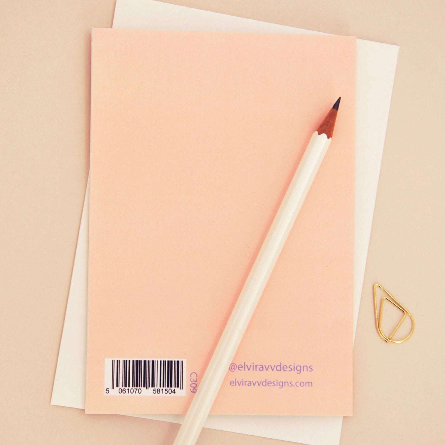 Close up of the sustainably sourced 350gsm Mother's Day card with cream envelope