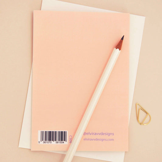 Close up of the sustainably sourced 350gsm Mother's Day card with cream envelope