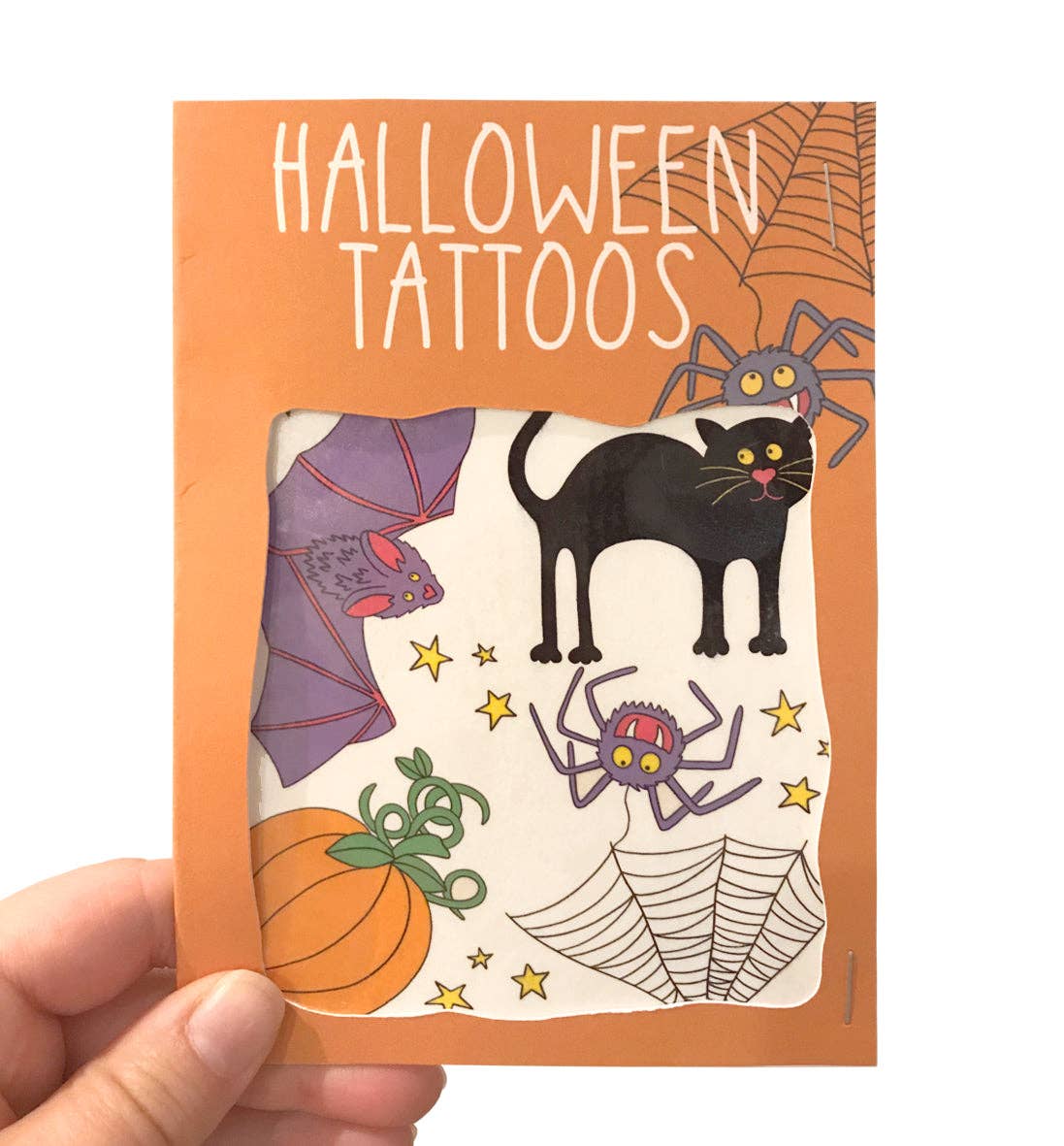 Neon Magpie Halloween Transfer Tattoos, spooky designs, made in UK, 10.5 x 14.8 cm.