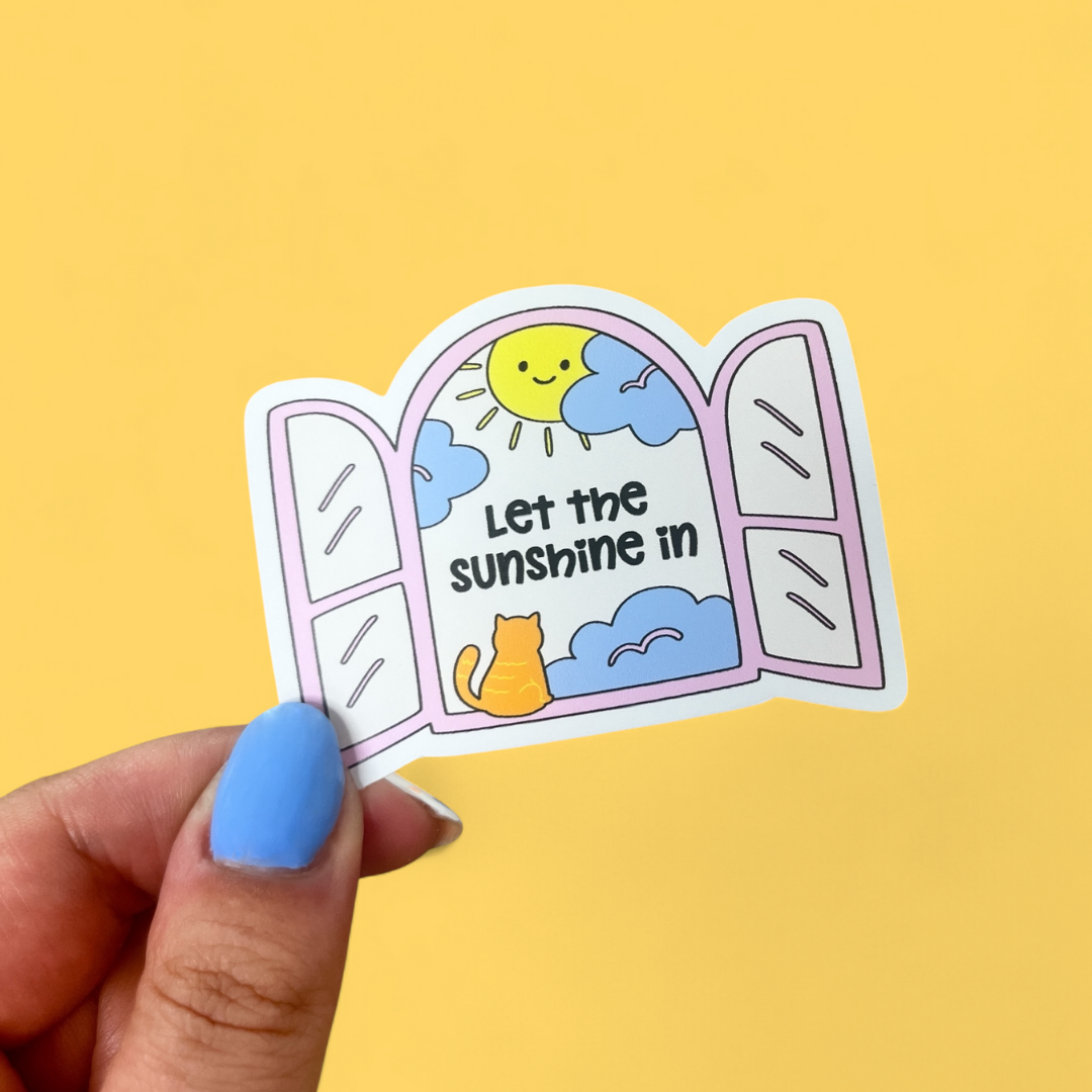 Yellow sunshine quote sticker for planners and laptops