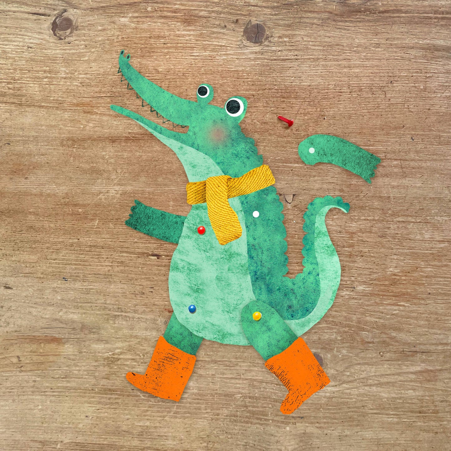 Crocodile Split Pin Puppet A5 Birthday Greeting Card