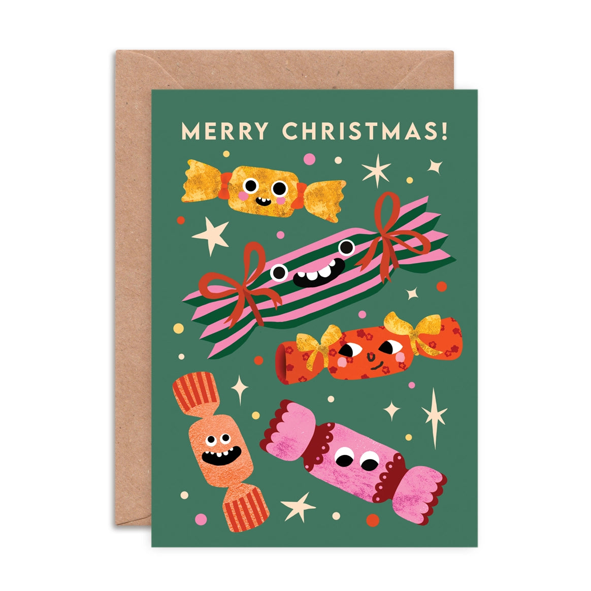 Christmas Cracker Faces Greeting Card | Funny Christmas Card