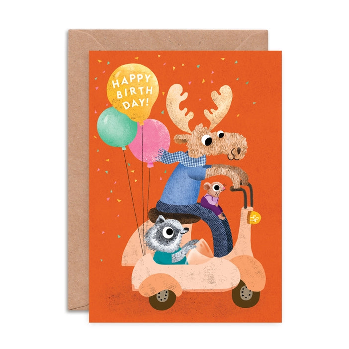 Join the birthday bash with this multipack featuring vibrant animal illustrations, cruising to the celebration in style!
Pack of 6 Illustrated greeting card by Emily Nash Illustration, presented in a cardboard box.