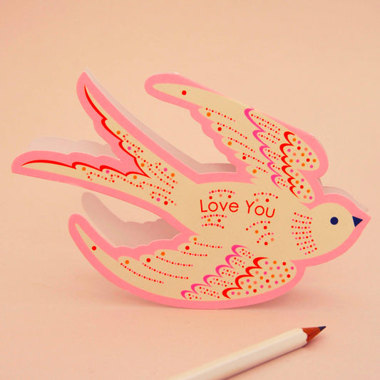 Close up of Love You rocking card design