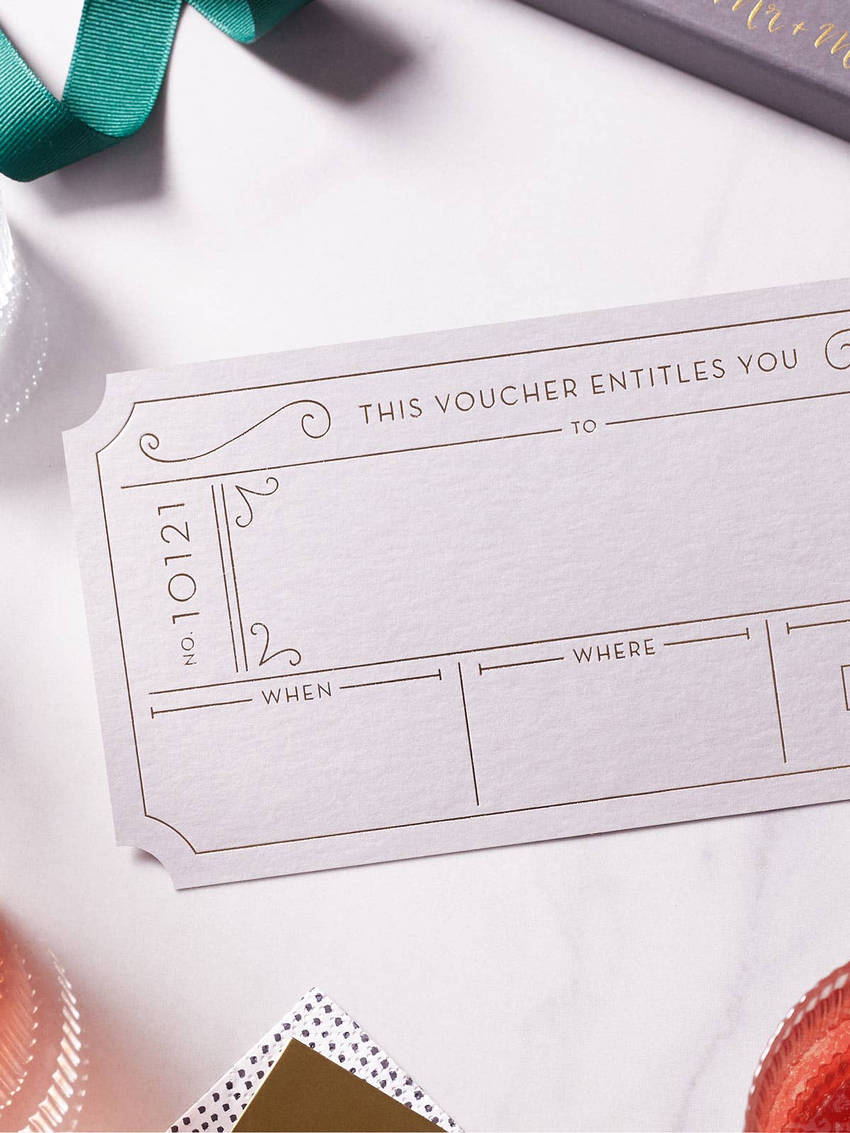 Hot Foil Golden Vouchers - Set of 3 for Experience Gifting