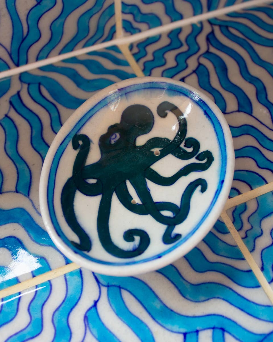 Hand Painted Indian Ceramics - Soap Dish