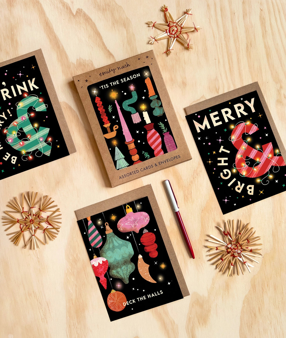 Emily Nash Christmas Lights Cards Multipack