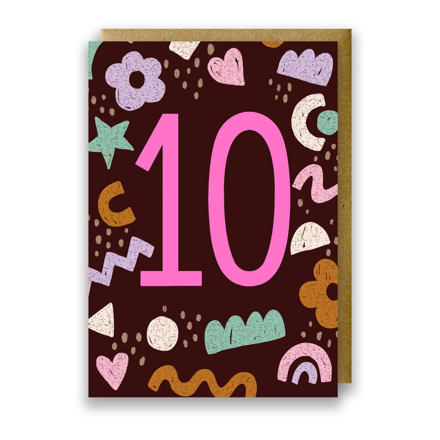 Teen Neon Age 10 Birthday Card