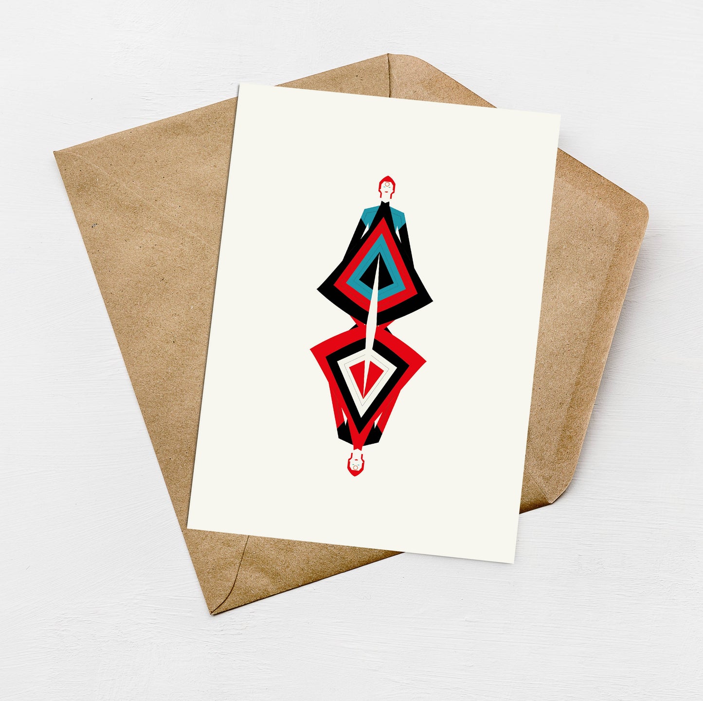 Sustainably certified Space Samurai greeting card – David Bowie inspired eco-friendly stationery, London