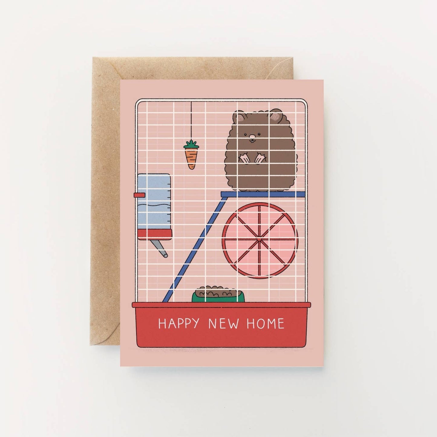 Happy New Home Hamster Greetings Card by Hollie Fuller
