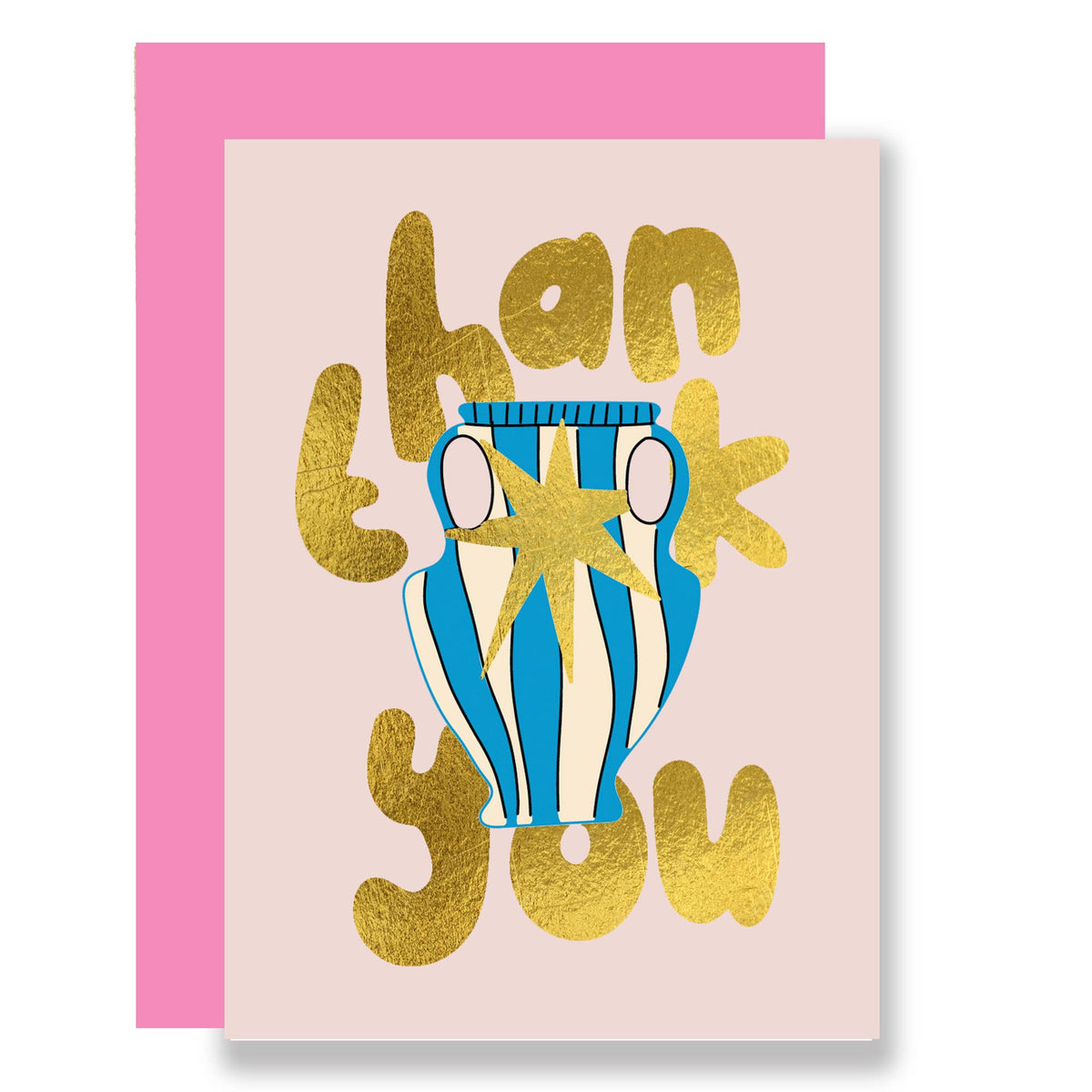 Mini A7 Thank You Greeting Card with Gold Foil Finish