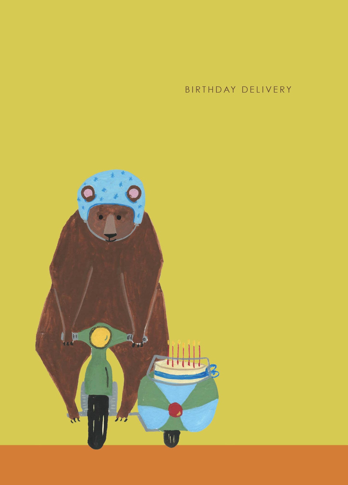 Birthday Bear Delivery greeting card with recycled kraft envelope