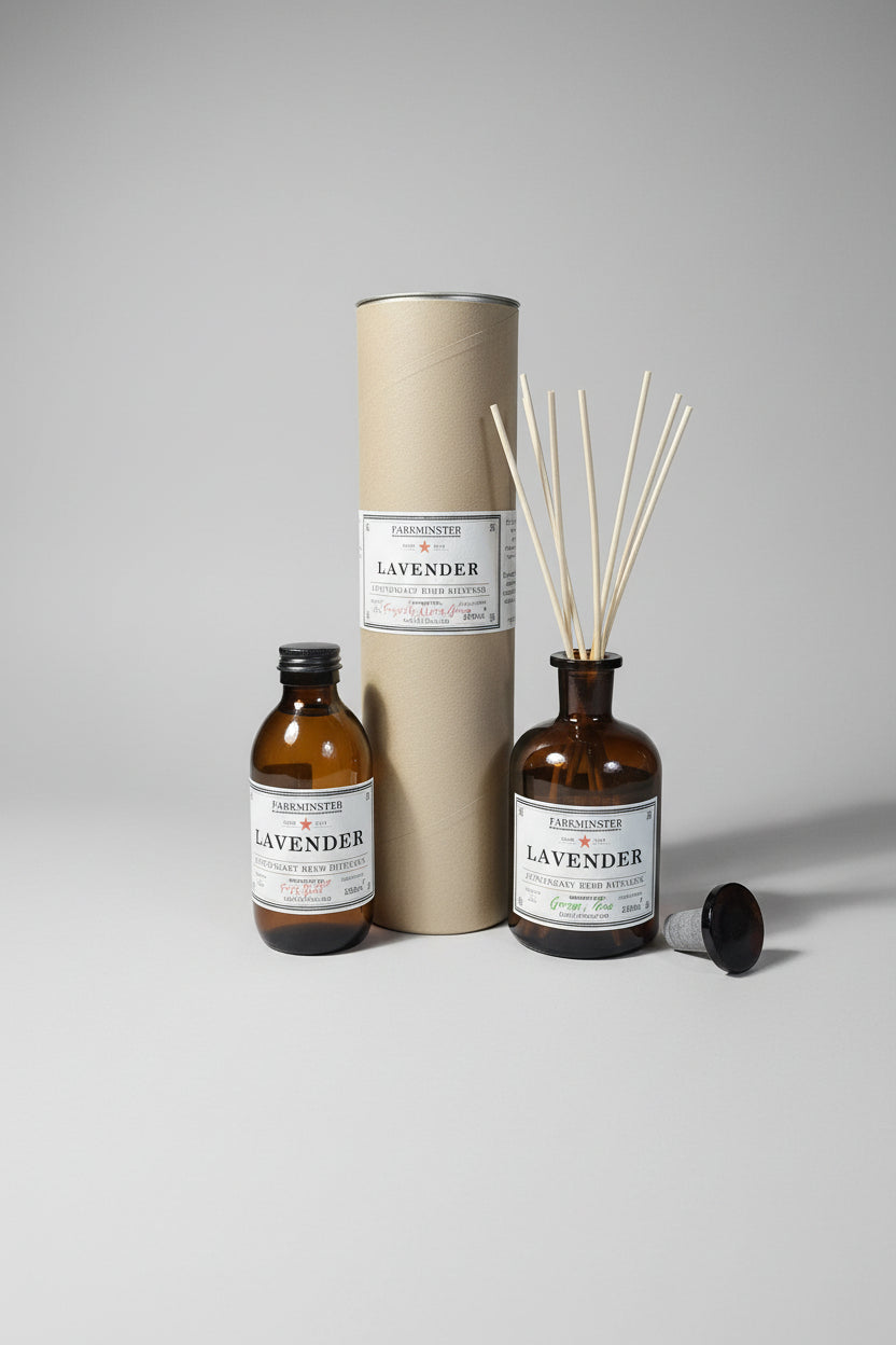 Parkminister lavender diffuser with amber apothecary bottle